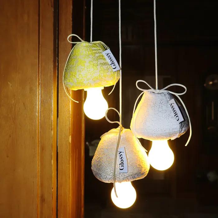 Jacquard flower mushroom lamp 자가드 플라워 머쉬룸 램프(white, yellow, beige)