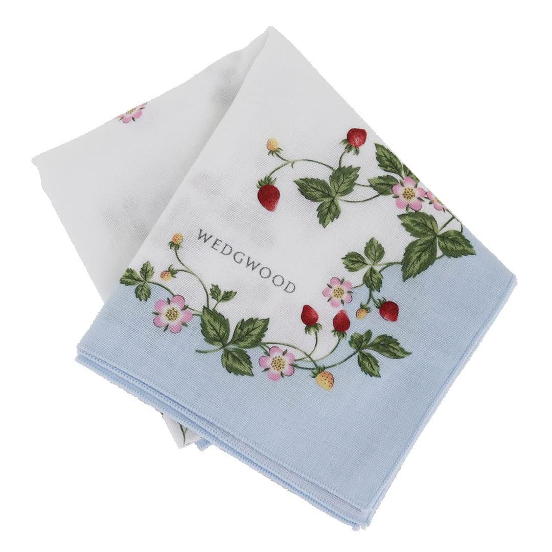 웨지우드 여성용 손수건 딸기 블루