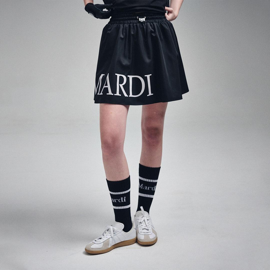 FLARE SKIRT LOGO PRINTED_BLACK IVORY