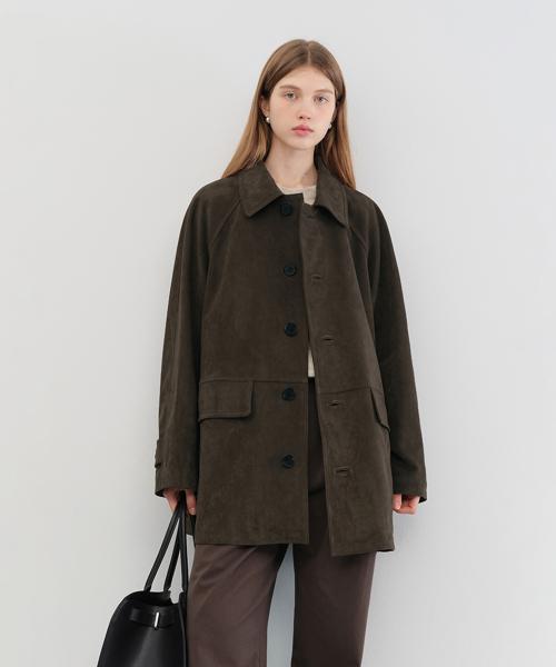 UNISEX LILY ALTER-SUEDE HALF JACKET_UDJA5C102_ETOUPE KHAKI