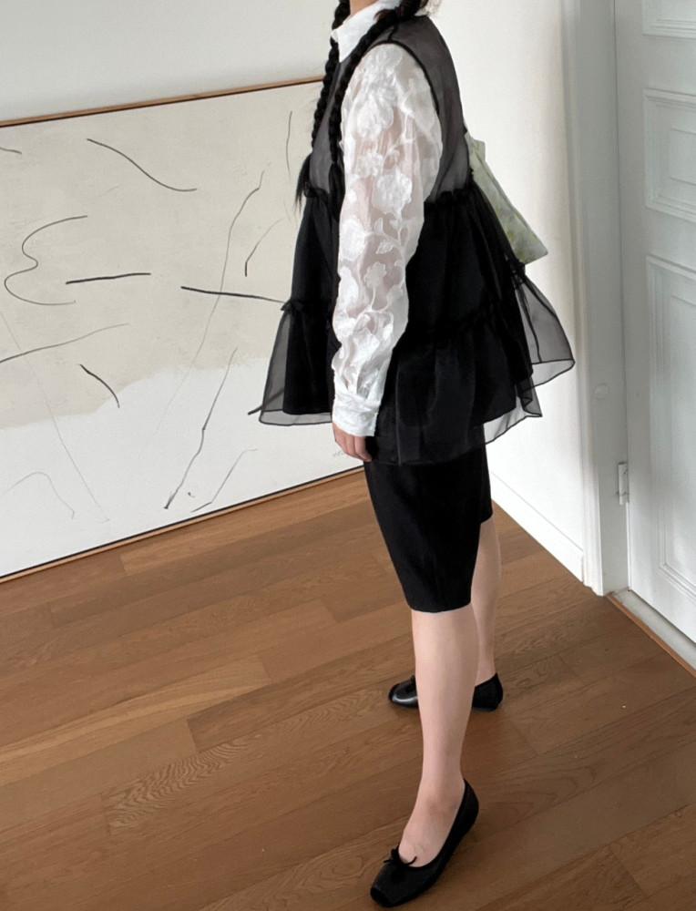 업온 레이어 오간자 블라우스 : 레트로로