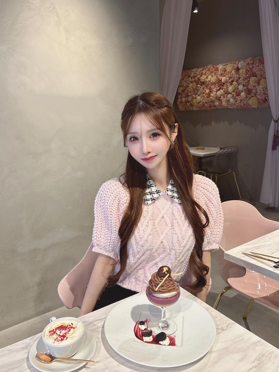 Lumignon original ♥ tweed collar heart cable knit【ピンク】 | Lumignon powered by BASE