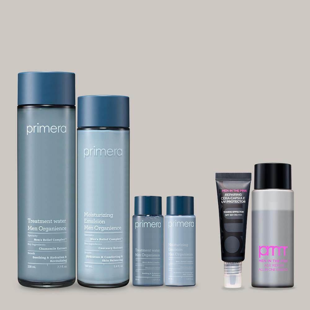 프리메라 맨 오가니언스 BR 2종 세트 (트리트먼트 워터 230+에멀젼 160)+올인원 30ml+톤업 선 10ml