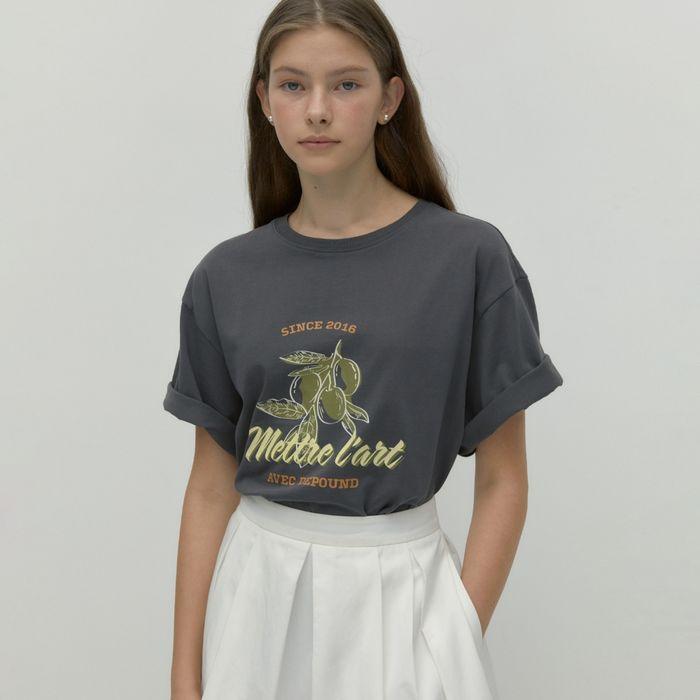 olive graphic t-shirt - charcoal