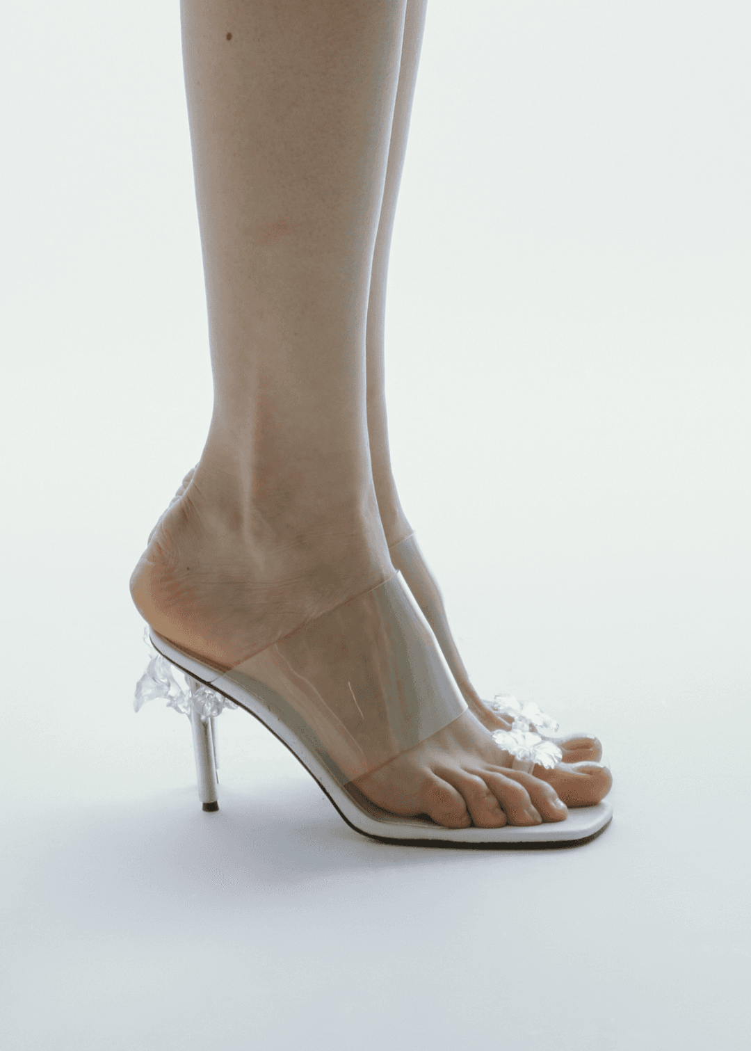 3D PRINTED FLOWER HEEL - White / 36
