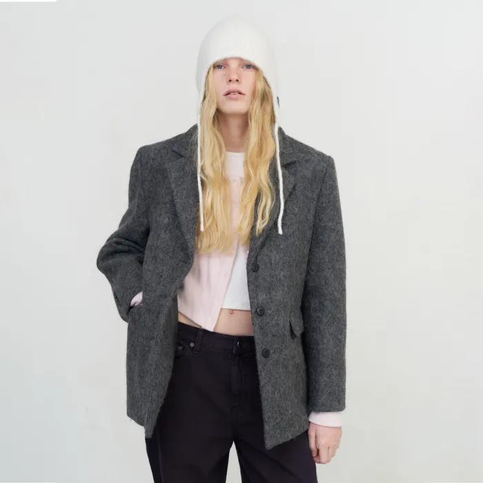 Moondust wool overfit jacket - charcoal