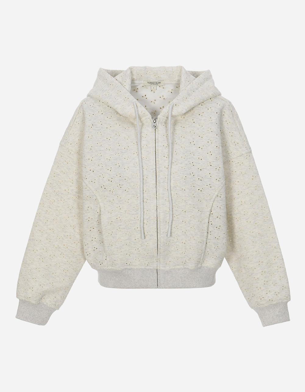 [Thursday Island]_T262MST141W_올오버 자수 패턴 후디 집업