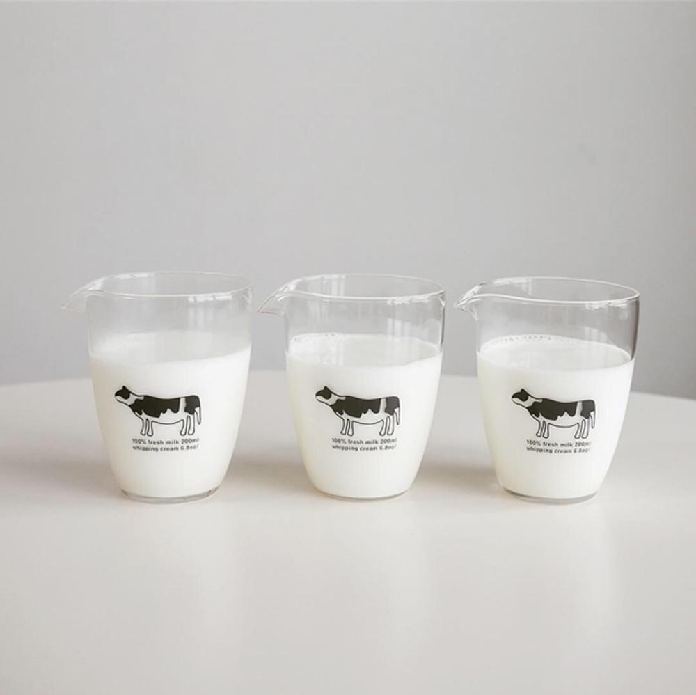 (브라켓테이블) 젖소 크리머 200ml (내열유리)