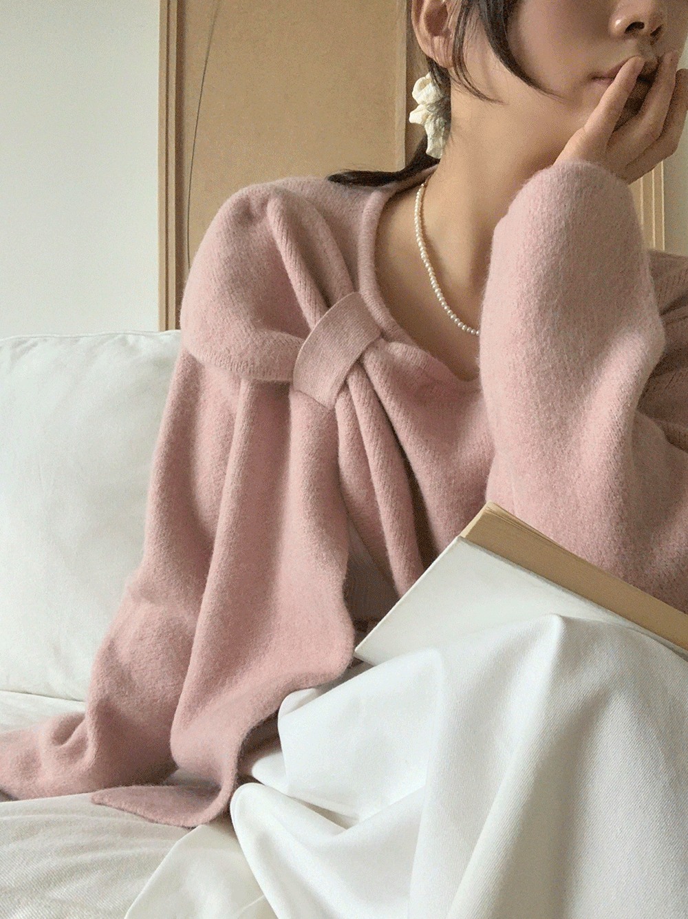 [설 이후 입고] 리본 버튼 니트 가디건 자켓 (3color)