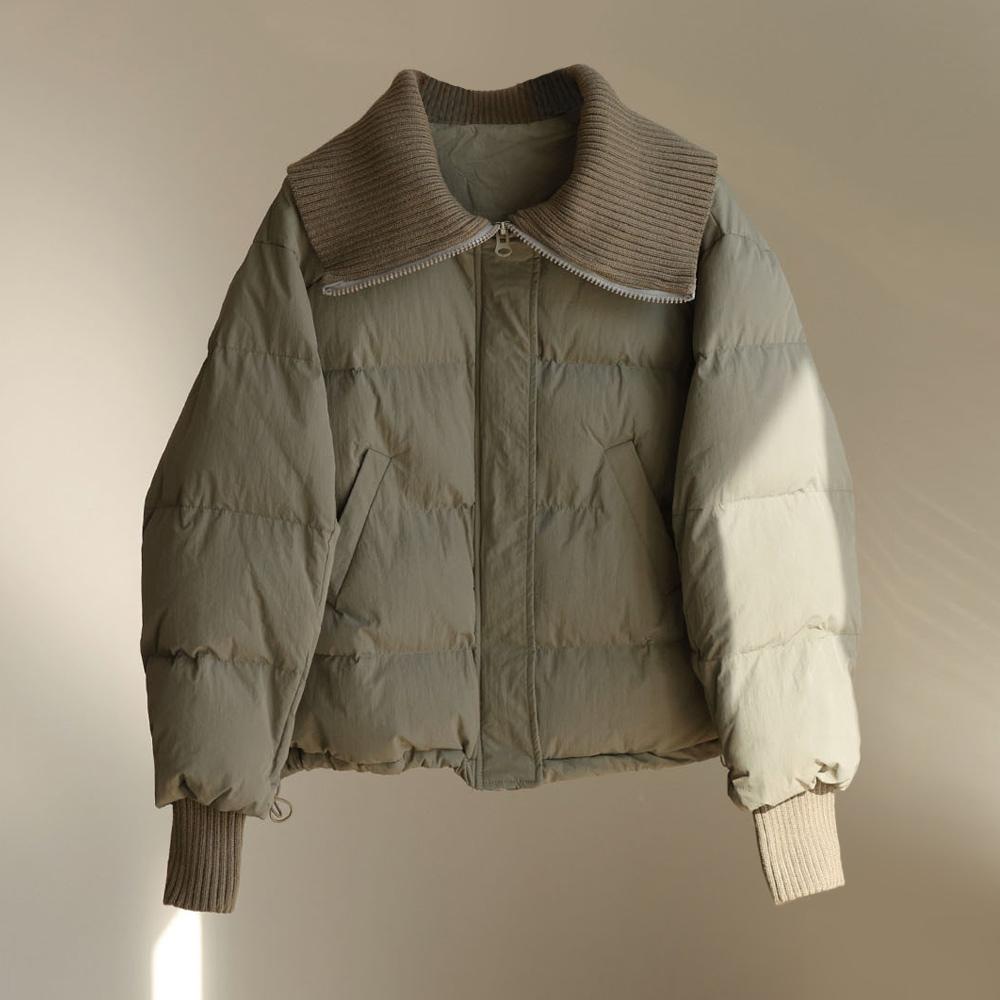 [퀸잇 단독] crew 시보리 패딩점퍼