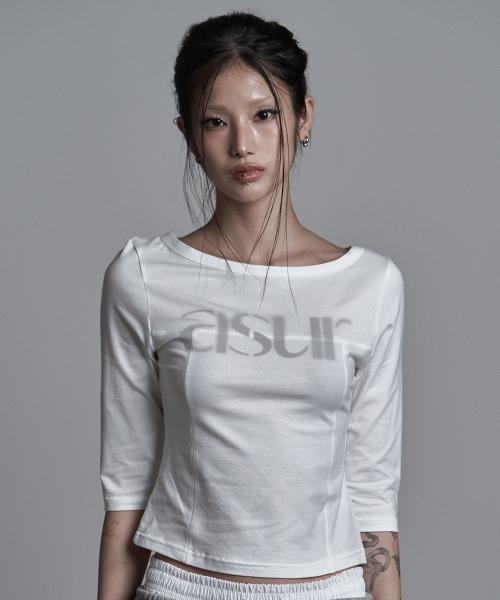 소잉 보트넥 슬리브 화이트