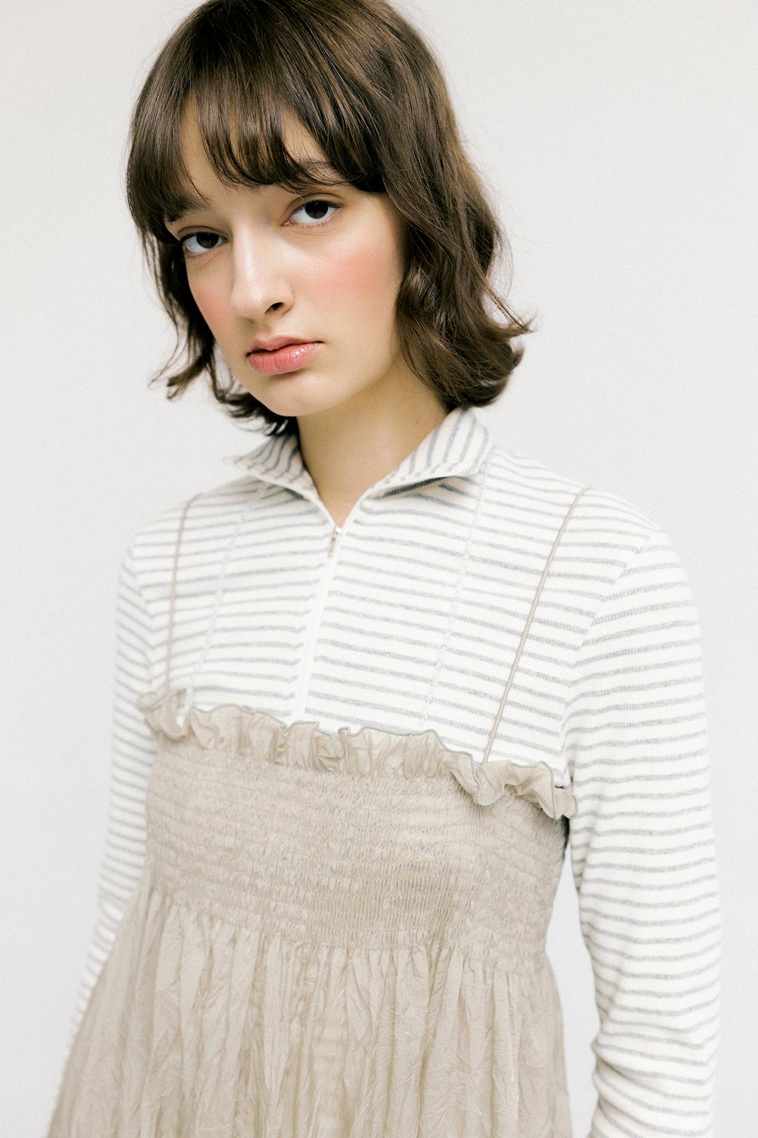Milla Quarter Zip T-shirts_Stripe