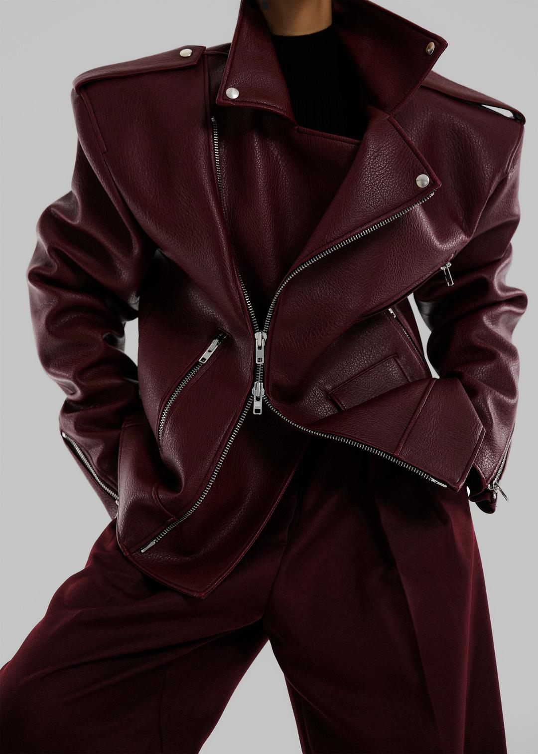 Chicago Oversized Biker Jacket - Burgundy - ONE SIZE