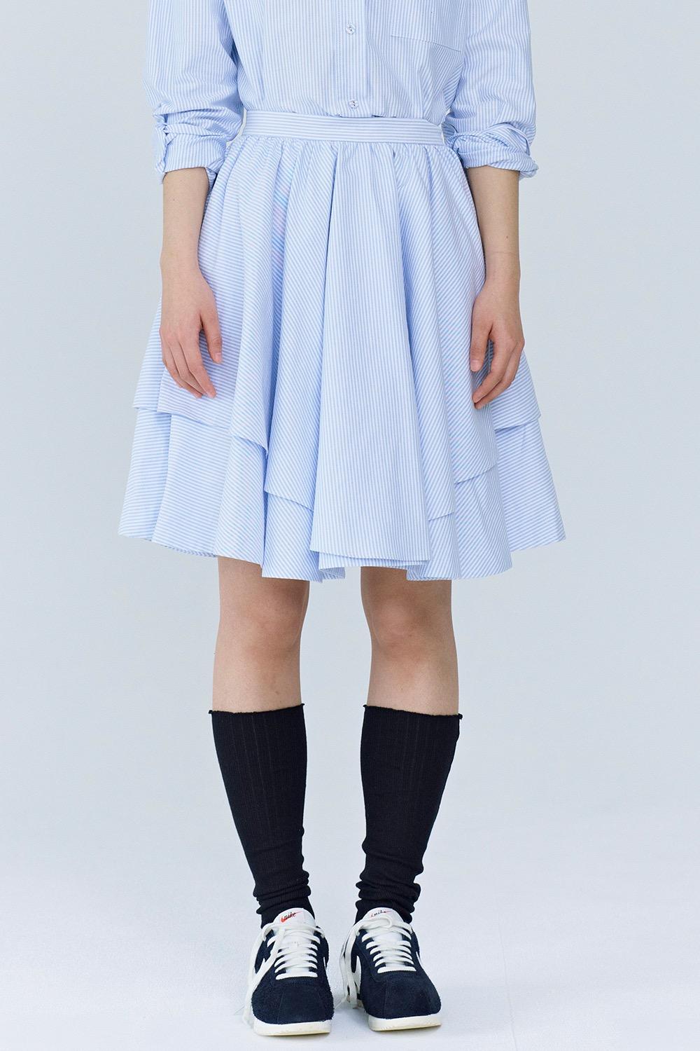 double circular skirt (blue stripe)