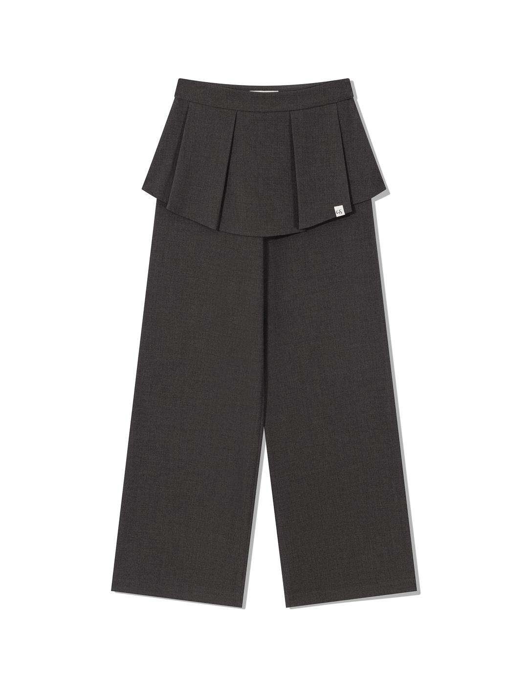 TULIP LONG  SKIRT PANTS(CHARCOAL)