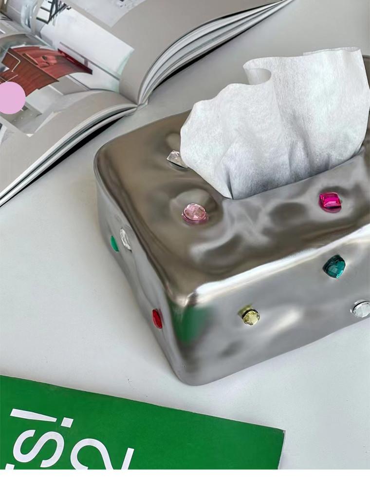수심 Sparkle Tissue Case 보석 휴지 케이스 유니크 각티슈 화장지 보관함
