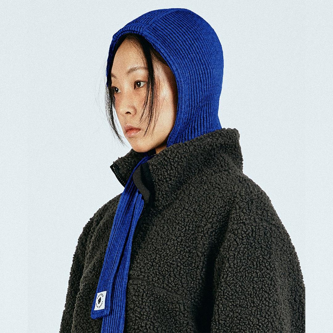 Churros Knit Muffler Balaclava Blue