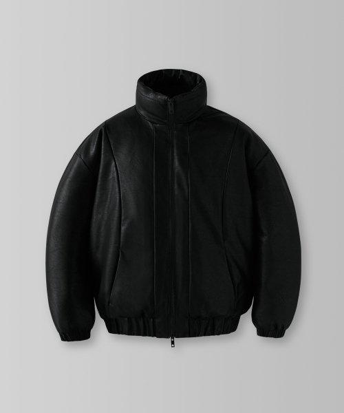 버핑레더 덕다운 푸퍼 패딩_Black