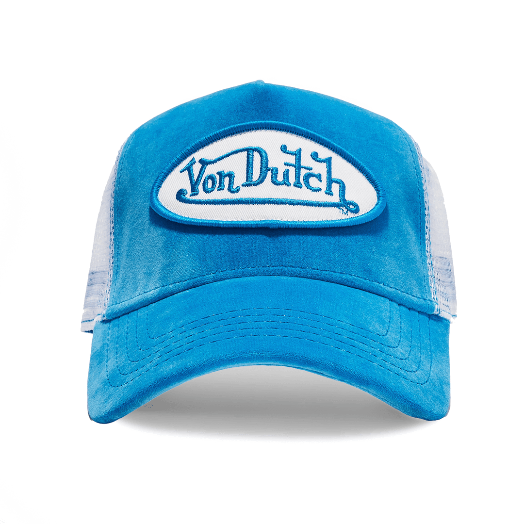 Blue Crush Velvet Trucker Hat