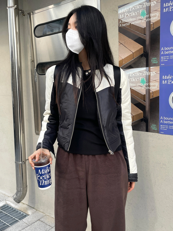 (2col) 모터 누빔 패딩 숏 점퍼