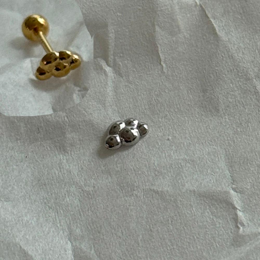 nudea - 누데아 버블 미니 구름 디테일 클라우드 실버 피어싱 silver925