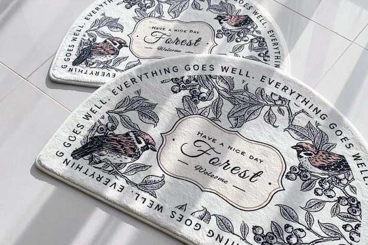 프렌치 무드 인테리어 발매트 반원형 러그_2size