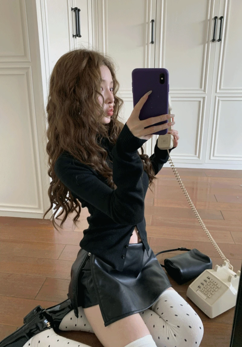 레더 지퍼 스커트 팬츠(5320)