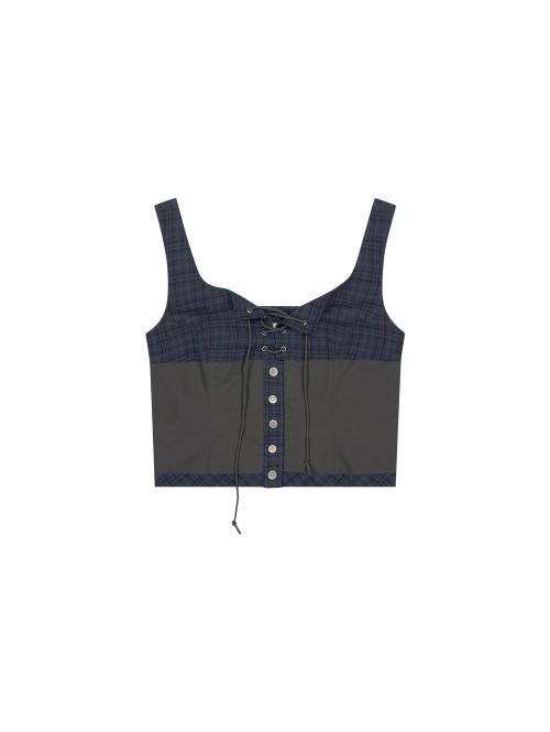 CHECK BUSTIER [BLUE]
