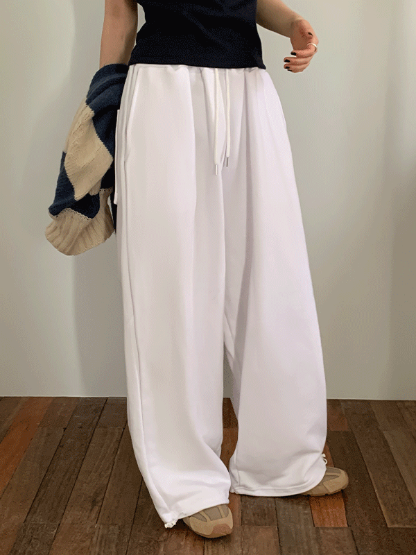 나이니 트루버 와이드 밴딩 스트링 트레이닝 팬츠