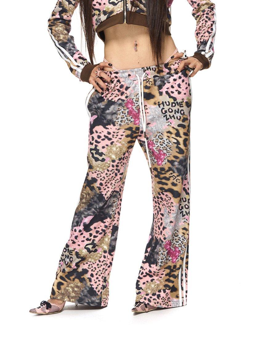 Brown Leopard Print Sweatpants