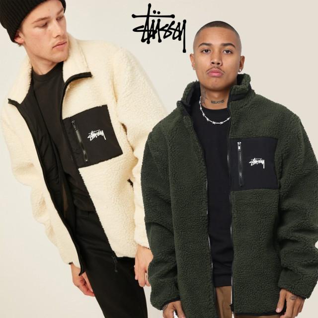 스투시 스톡 셰르파 자켓 뽀글이 후리스 내추럴