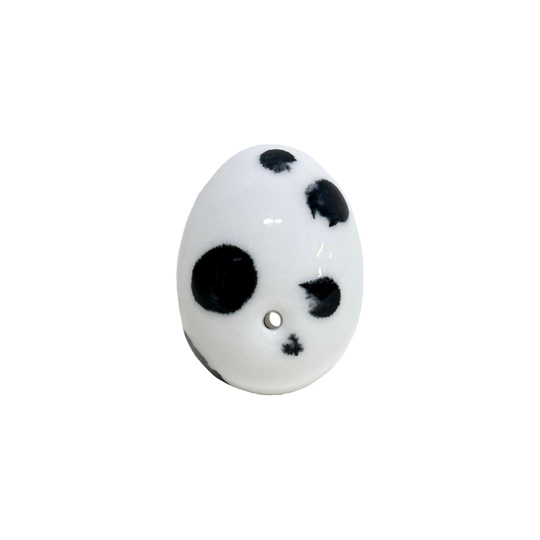 egg incense holder - dalmatian