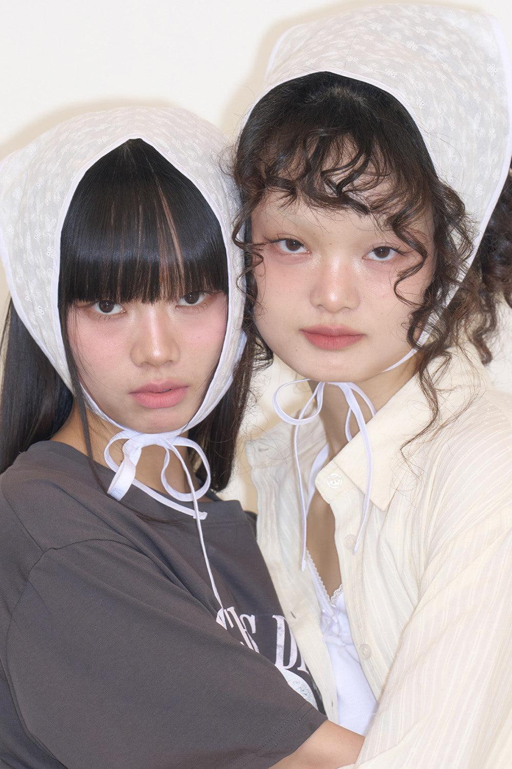 [ILLIGO] SS 25 Lace Heidi Bandana White - WHITE / ONE SIZE