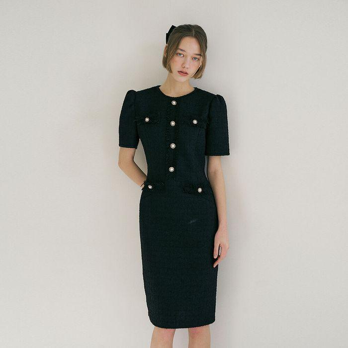 Emily tweed one-piece (black)