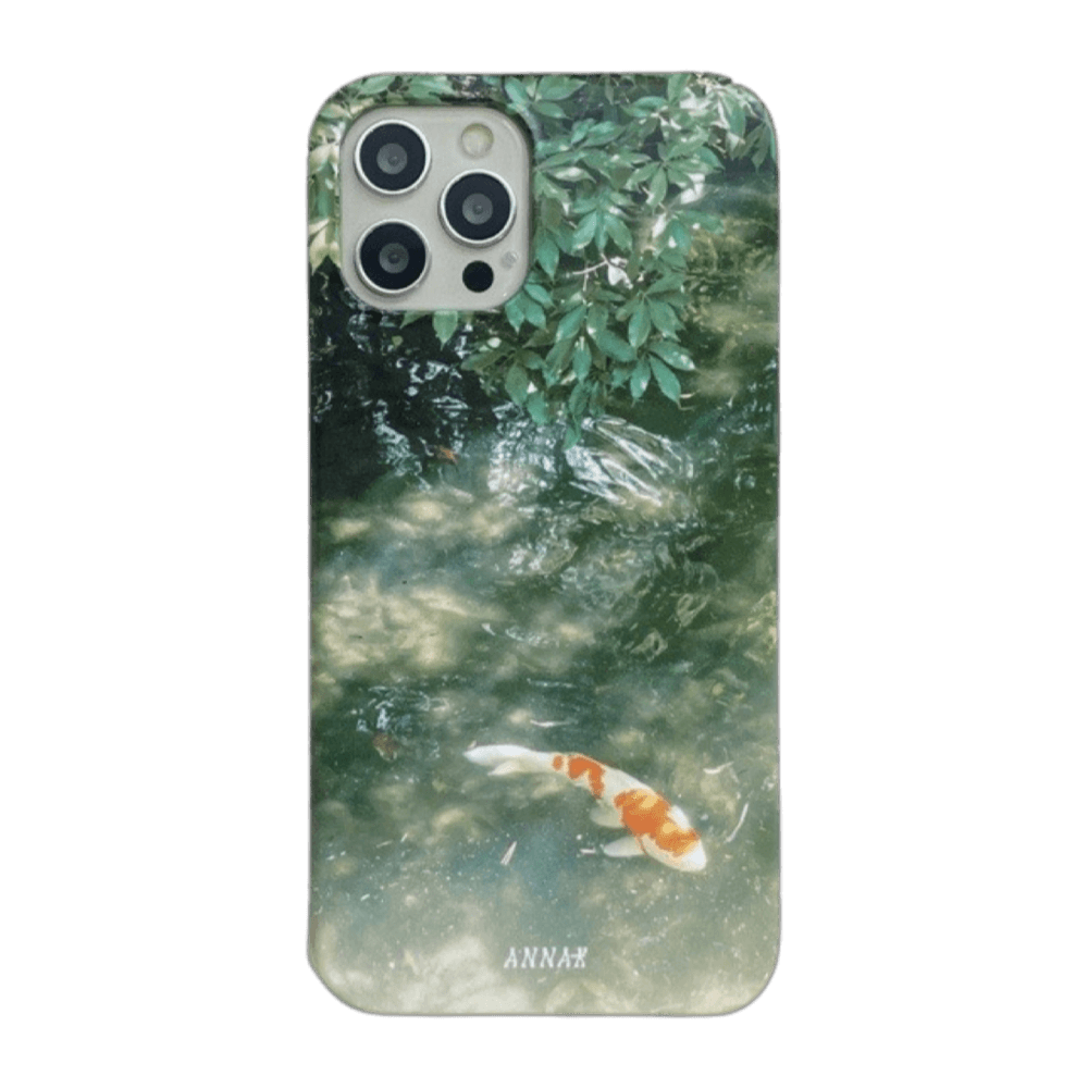 그린 금붕어 잉어 물고기 폰케이스 하드케이스 여름 바다케이스 빈티지 오리엔탈 아이폰 갤럭시케이스 [green breeze koi goldfish hard case]