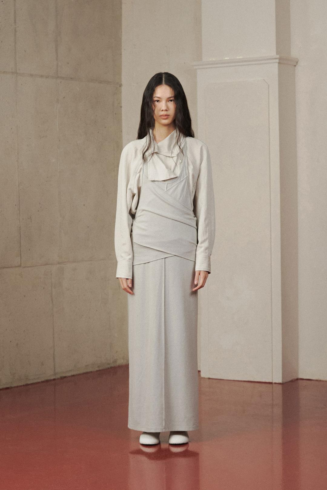 Draped Halter Neck Jersey Dress