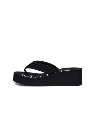 MATIN KIM LOGO COMFORT FLIP FLOP FOR WOMEN IN BLACK