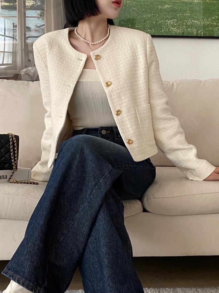 셀린 라운드 트위드 자켓(2COLOR)