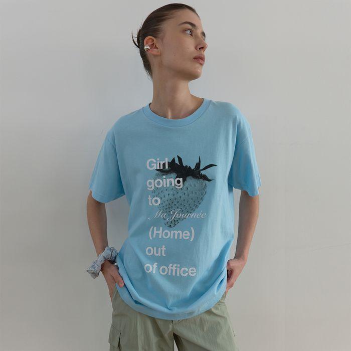 M STRAWBERRY SHORT SLEEVE T-SHIRT_SKY