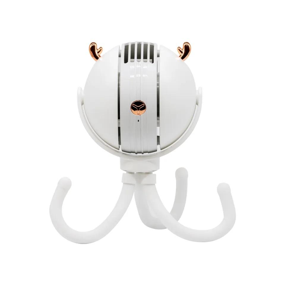 햅시 하얀사슴 휴대용 탁상용 문어발 USB 무선 미니 저소음 핸디 선풍기