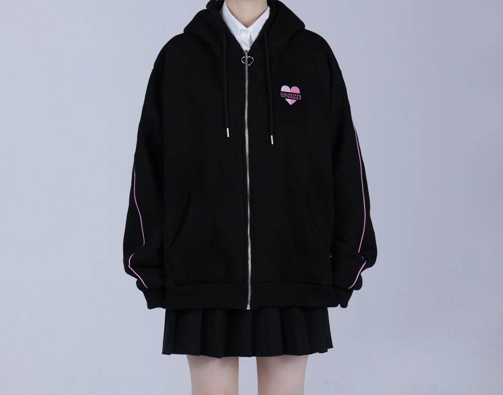 Twin heart zip-up [4 color]