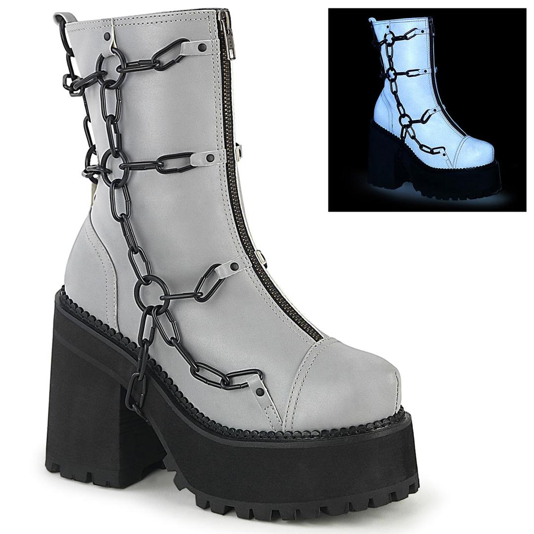 Assault-66 - Gray Reflective Vegan Leather / 10
