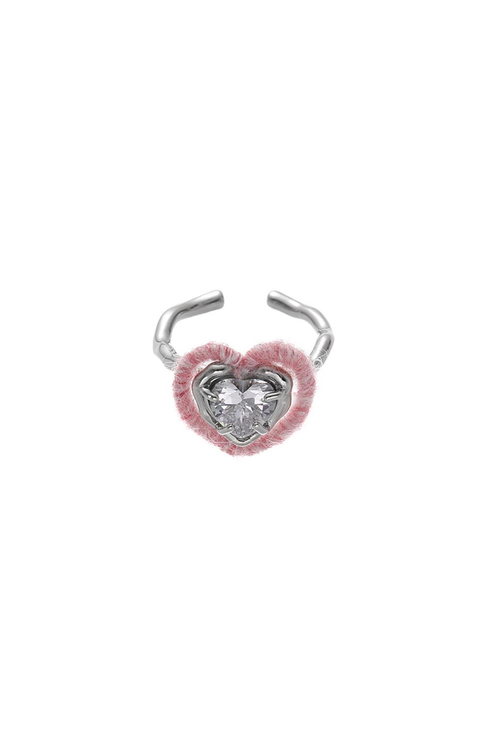 HEART KNIT CUBIC RING
