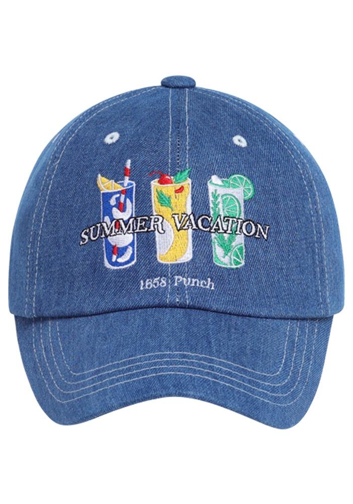 서머 베케이션 데님 스티치 볼캡 미디엄 인디고