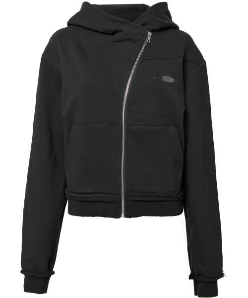 Asymmetrical Zip Hoodie (FL-199_Black)