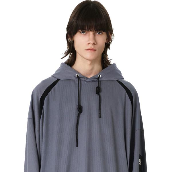 Ribbed jersey hoody (grey)