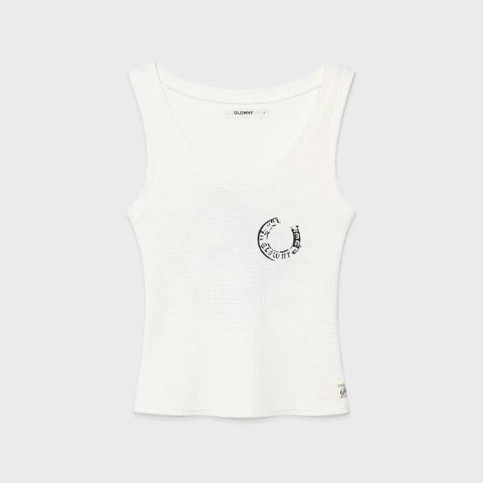 ROCKY WAFFLE SLEEVELESS TOP (WHITE)