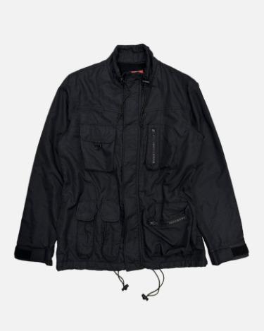 nylon utility pocket zip-up jacket