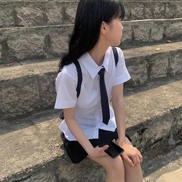 마유 투웨이 버튼 반팔 셔츠