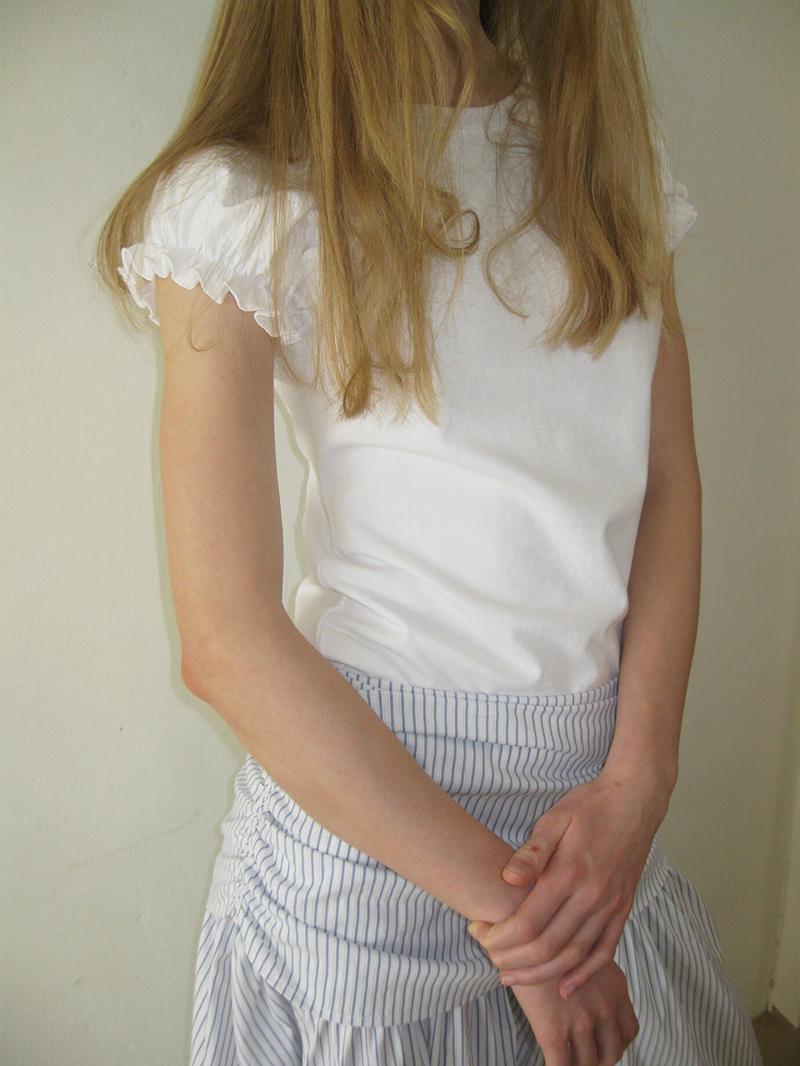 White Nadia Puff Tee